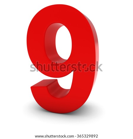 Red Number 9 Clip Art