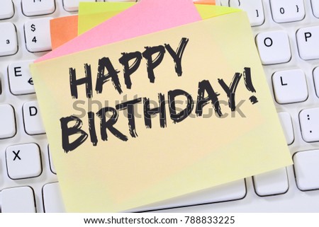 Happy Birthday Greetings Celebration Business Note Stock Photo ...