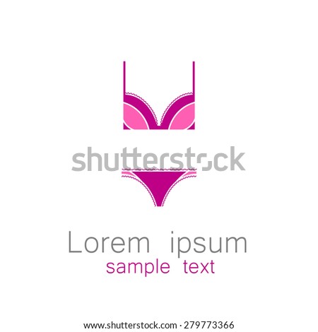 Template logo or sign for the mark of underwear: set bra and pants ...