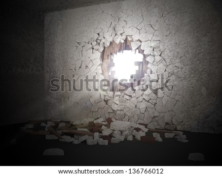 Image result for breaking through wall abstract