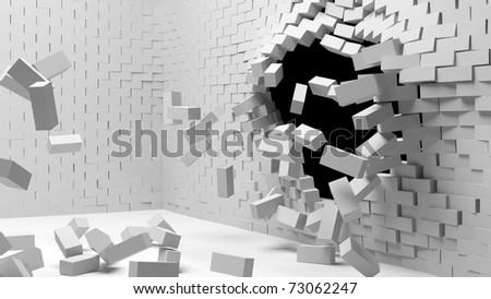 Broken Brick Wall Stock Illustration 71179966 - Shutterstock