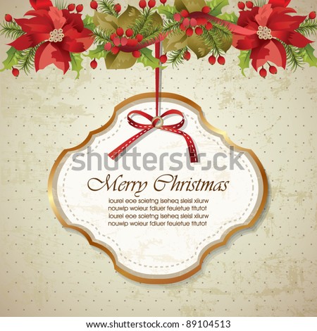 vintage christmas frame background 03 stock vector 89104513