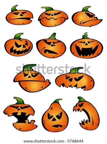 Cartoon Illustration Halloween Pumpkinmonster Axe Stock Vector 1991188 ...