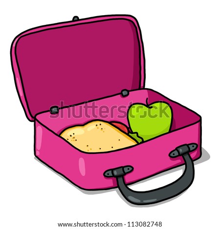 Kids Lunch Box Illustration Pink Open Lunchbox Drawing Kids Lunch Box Illustration Pink Open Lunchbox Drawing