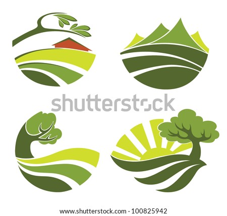 vector collection of landscape symbols