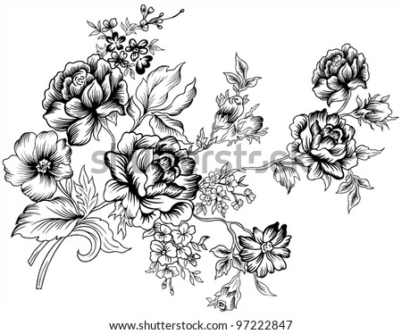 Flower Line Drawing Stock Images, Royalty-Free Images & Vectors