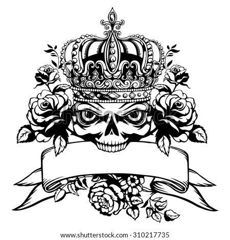 tattoo skull crown roses stock vector 310217735 shutterstock tattoo skull crown roses stock vector 310217735 shutterstock