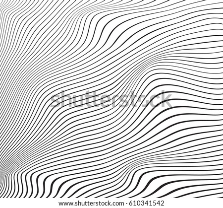 Optical Art Opart Striped Wavy Background Stock Vector 414165040 ...