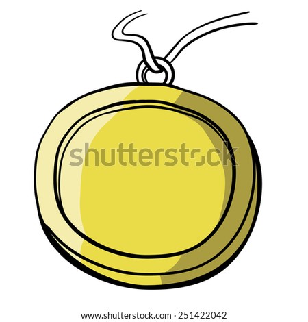 Olympic Medal Gold Medal Cartoon Sketch Stock Vector 118554316