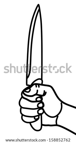 Hand Holding Knife Vector Illustration Stock Vector 158852762