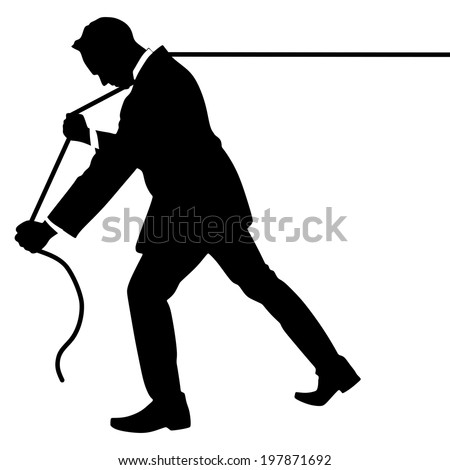 Business Man Pulling Rope Vector Stock Vector (Royalty Free) 197871692 ...