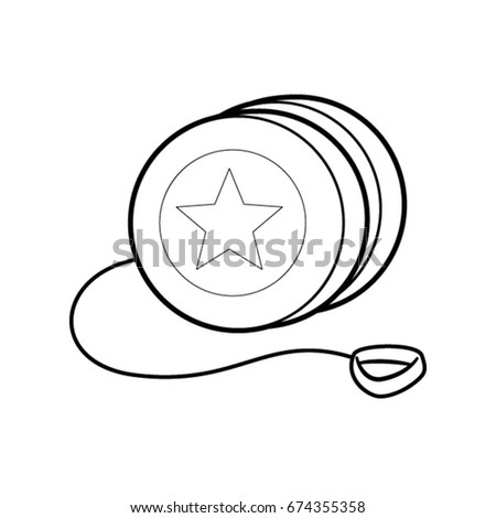 Yo Yo Toy Vector Cartoon black White Stock Vector 674355358 - Shutterstock