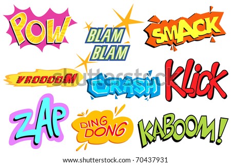 Selection Comic Book Exclamations Action Words Stock Vector 102937241 ...