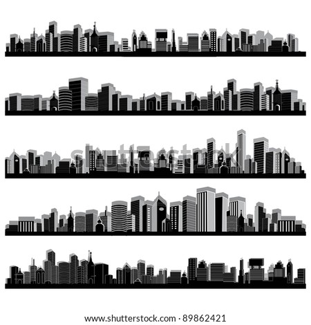 Vector Black City Icons Set On Stock-vektorgrafik 122379952 - Shutterstock