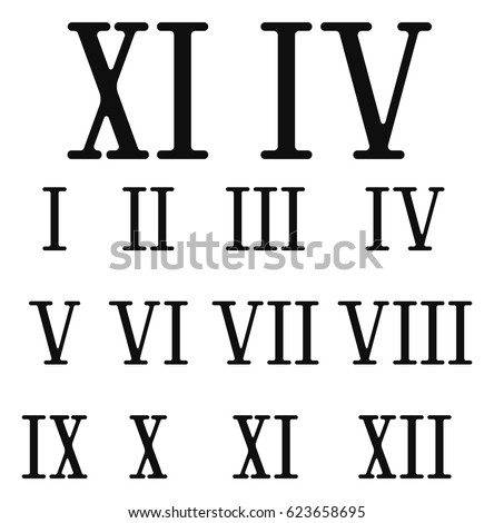 Roman Numerals Vector Illustration Isolated On Stock Vector 623658695 ...