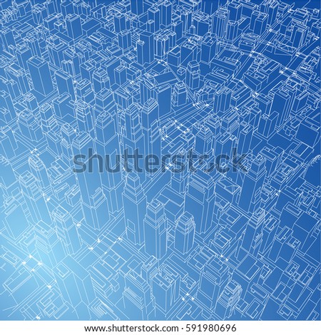 Architecture Design Background wireframe city blueprint style 3d rendering stock vector 591980708 Architecture Design Background wireframe city blueprint style 3d rendering stock vector 591980708