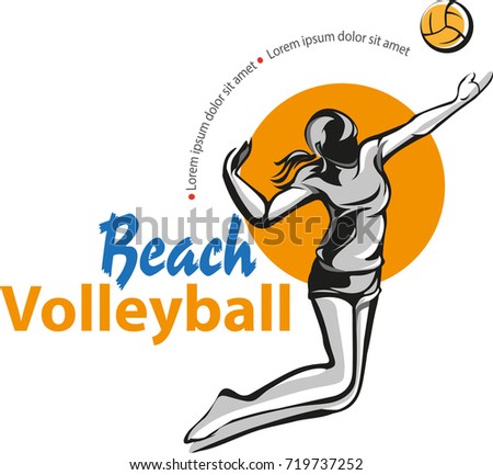 Vector Abstract Beach Volleyball Competition Logo Stock Vector ...