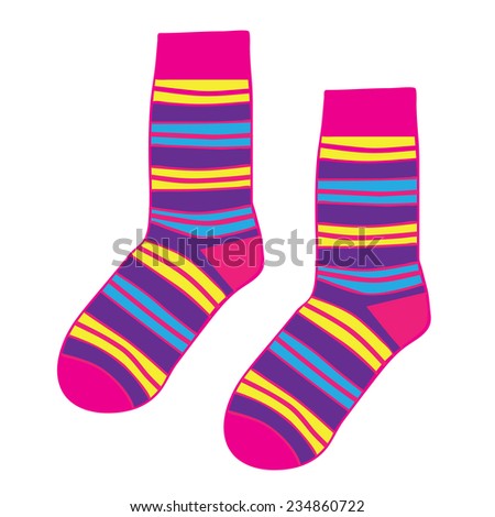 PAIR SOCKS Illustration Vector Stock Vector 234860722 - Shutterstock