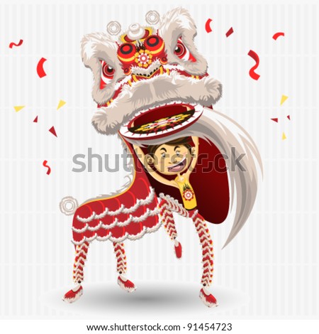 Chinese Lion dance Dancing celebrate new year