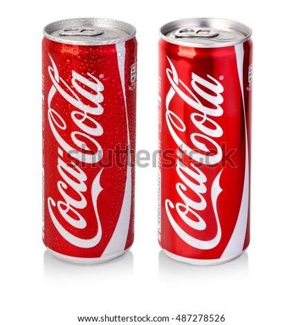 Chisinau, Moldova - December 08, 2015: Editorial photo of Classic Coca-Cola can on White Background. Coca-Cola Company is the most popular market leader in Turkey.