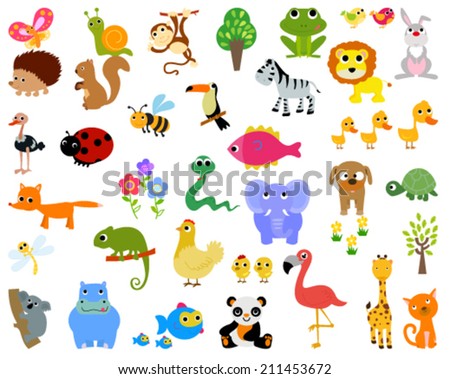 Animals set - stock vector