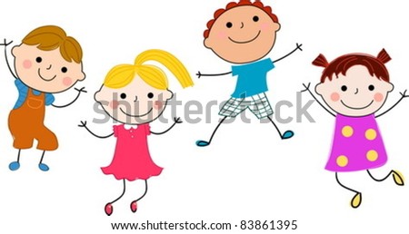 Doodle Drawing Happy Family Child Her Stock Illustration 197493869 ...