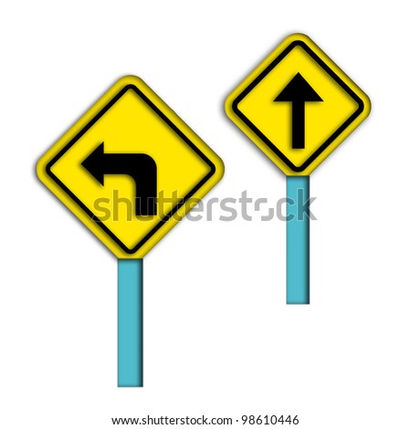 Yellow Traffic Signs Rhomboid Shape Stock Photo 102082612 - Shutterstock