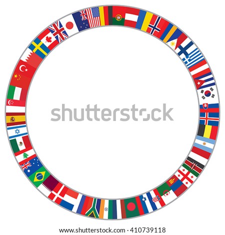 stock vector round frame made of world flags vector illustration 410739118