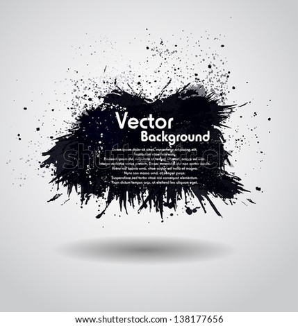 Black Grunge Abstract Background Template Brush Stock 