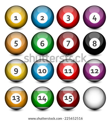 Isolated Colored Pool Balls Numbers 1 Stock Photo 77575132 - Shutterstock