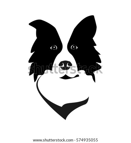 Border Collie Head Logo Icon Vector Stock Vector 574935055 - Shutterstock