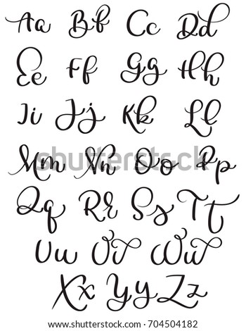 Vector Hand Drawn Calligraphic Alphabet Based Stock Vector