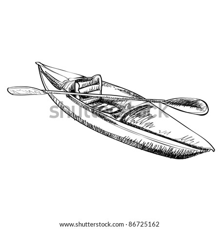 Kayak Sketch Vector Illustration Stock Vector 86725162 - Shutterstock