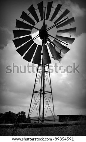 Black White Windmill Stock Photo 89854591 - Shutterstock
