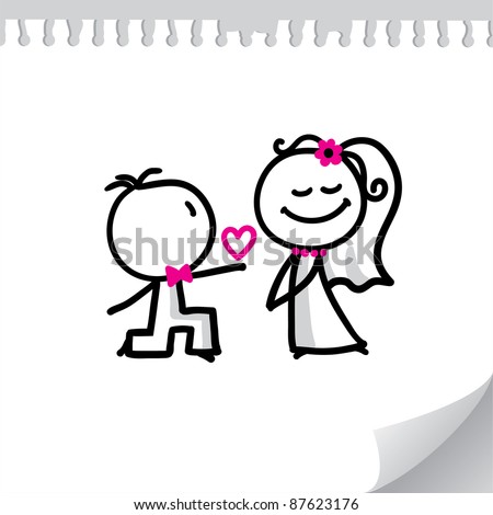 Cartoon Wedding Couple Stock Images Royalty Free Vectors Realistic Paper