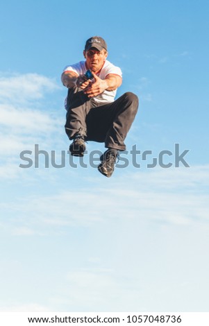 Aalst, Belgium - March 11, 2012: professional stuntman acting in a film