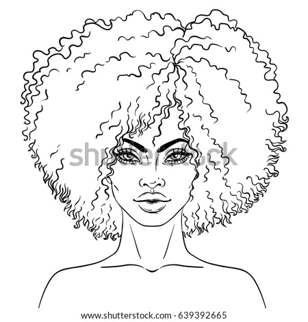 african american pretty girl vector illustration stock