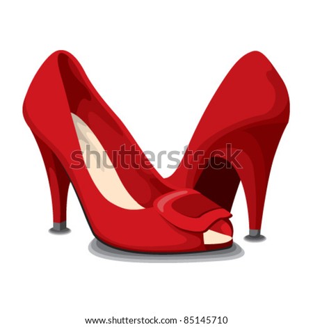 sexy red high heel - stock vector