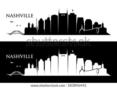 Nashville Skyline Tennessee Vector Illustration Stock Vector 583896442