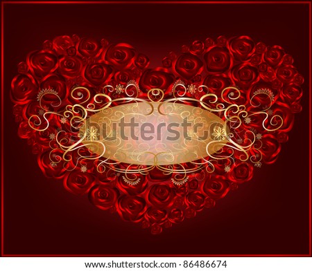 Romantic Patterned Background Frame Two Hearts Stock Vector 525046411 ...