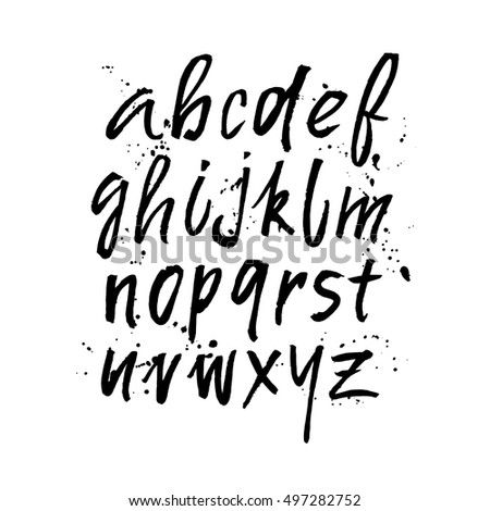 Vector Cursive Alphabet Style Lettering Calligraphy Stock Vector ...