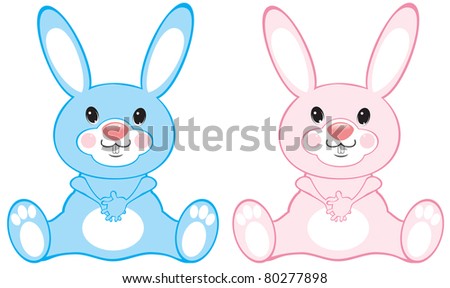 Rabbit Characters Set Stock Vector 71800489 - Shutterstock