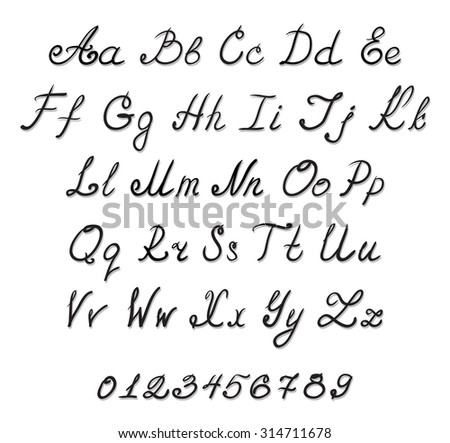 Alphabet Handwriting Fonts Stock Vector (Royalty Free) 314711678 ...