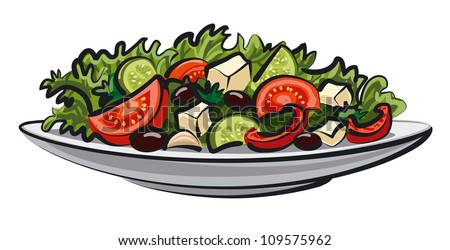 Fresh Vegetable Salad Stock Vector (Royalty Free) 109575962 - Shutterstock
