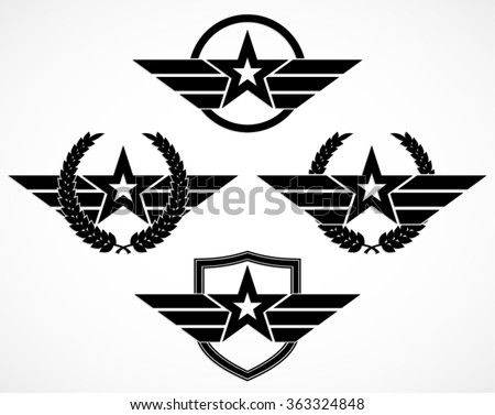 Download Military Star Symbol Variation Set Silhouette Stock Vector ...