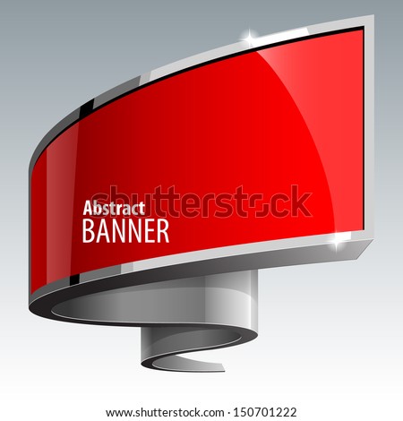 Shiny gloss red vector banner eps 10