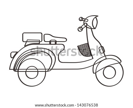 Outline Art Scooter Stock Vector 143076538 - Shutterstock