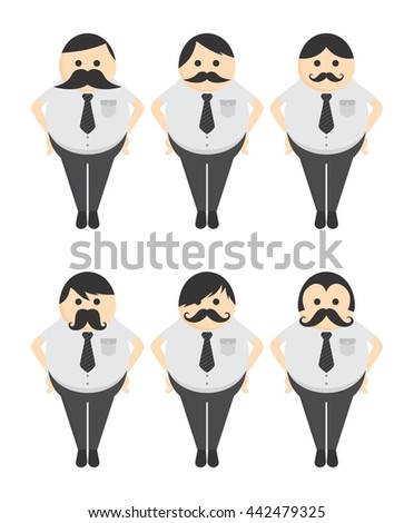 Mustache Guy Cartoon Character Stock Vector 442479325 - Shutterstock