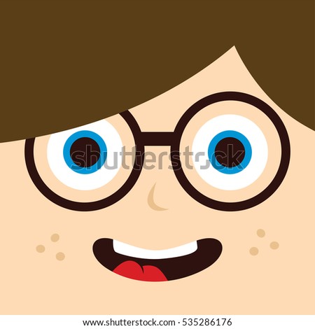 Eyeglasses Smile Cartoon Vector Icon Stock Vector 597442232 - Shutterstock