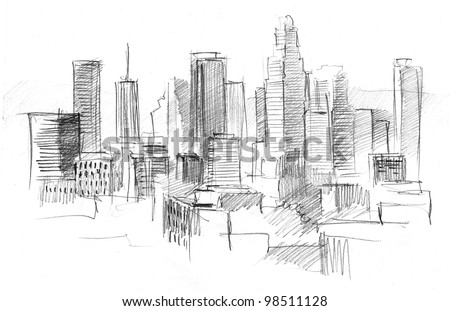 Architectural Drawings Of Skyscrapers pencil drawing big modern city skyscrapers stock illustration Architectural Drawings Of Skyscrapers pencil drawing big modern city skyscrapers stock illustration
